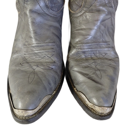 TEXAS Cowboy Boots Men\'s Gray Leather Western Boots Size 10 M main image 6